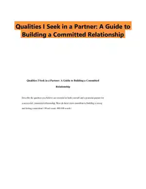Qualities I Seek in a Partner: A Guide to Building a Committed Relationship