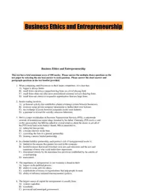Business Ethics and Entrepreneurship