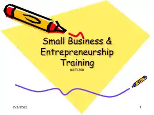 Small Business & Entrepreneurship Training - MGT/300