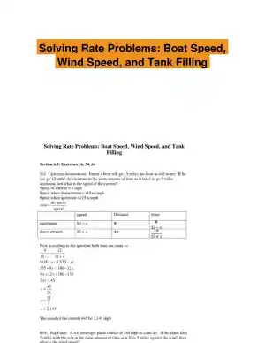 Solving Rate Problems: Boat Speed, Wind Speed, and Tank Filling