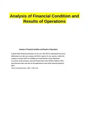 Analysis of Financial Condition and Results of Operations