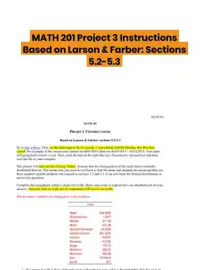 MATH 201 Project 3 Instructions Based on Larson & Farber: Sections 5.2-5.3