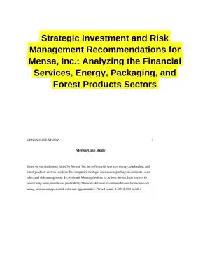 Strategic Investment and Risk Management Recommendations for Mensa, Inc.