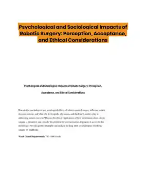 Psychological and Sociological Impacts of Robotic Surgery: Perception, Acceptance, and Ethical Considerations
