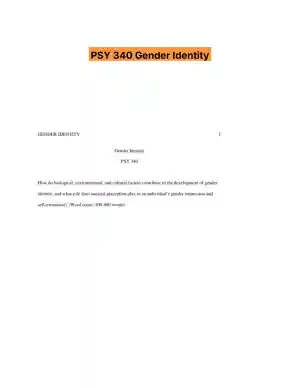PSY 340 Gender Identity