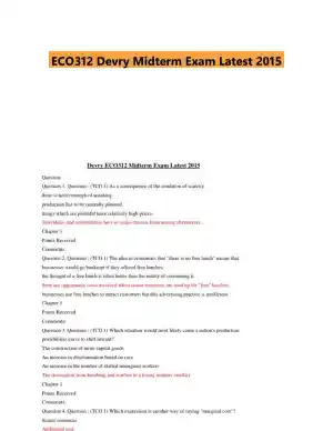 ECO312 Devry Midterm Exam Latest 2015