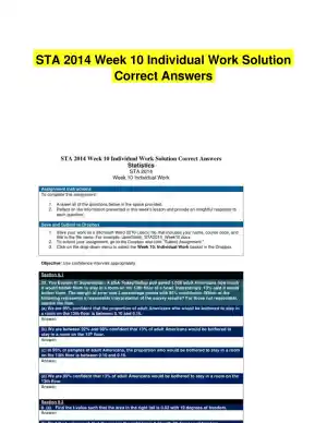 STA 2014 Week 10 Individual Work Solution Correct Answers