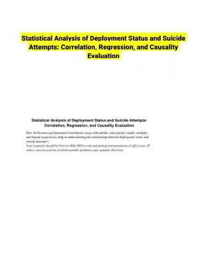 Statistical Analysis of Deployment Status and Suicide Attempts: Correlation, Regression, and Causality Evaluation