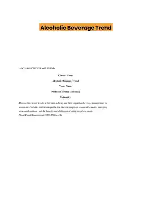 Alcoholic Beverage Trend