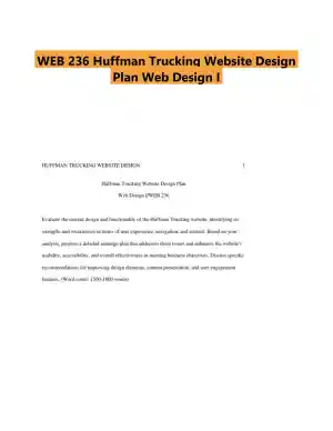WEB 236 Huffman Trucking Website Design Plan Web Design I