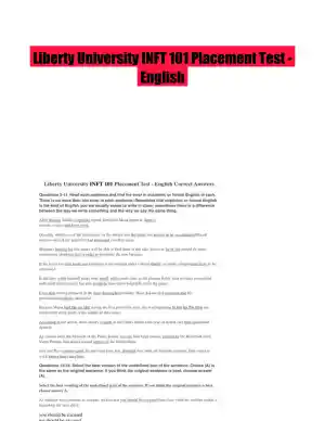 Liberty University INFT 101 Placement Test - English