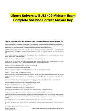 Liberty University BUSI 409 Midterm Exam Complete Solution Correct Answer Key