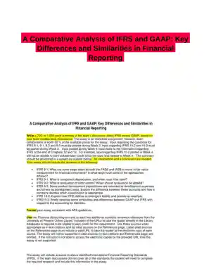 A Comparative Analysis of IFRS and GAAP: Key Differences and Similarities in Financial Reporting