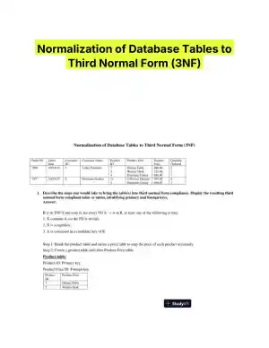 Normalization of Database Tables to Third Normal Form (3NF)