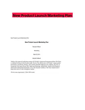 New Product Launch Marketing Plan