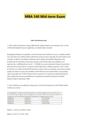 MBA 540 Mid-term Exam
