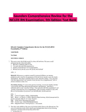 Saunders Comprehensive Review for the NCLEX-RN Examination, 5th Edition Test Bank