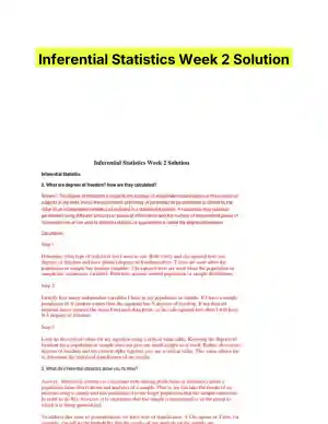 Inferential Statistics Week 2 Solution