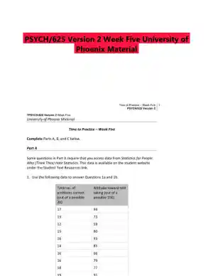 PSYCH/625 Version 2 Week Five University of Phoenix Material