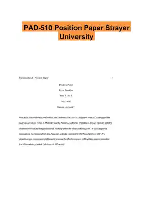 PAD-510 Position Paper Strayer University