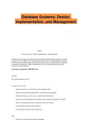 Database Systems: Design, Implementation, and Management