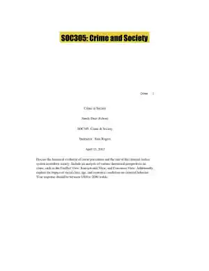 SOC305: Crime and Society