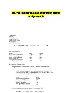 STA-201-GS008 Principles of Statistics written assignment 10