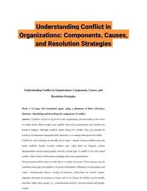 Understanding Conflict in Organizations: Components, Causes, and Resolution Strategies