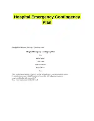 Hospital Emergency Contingency Plan