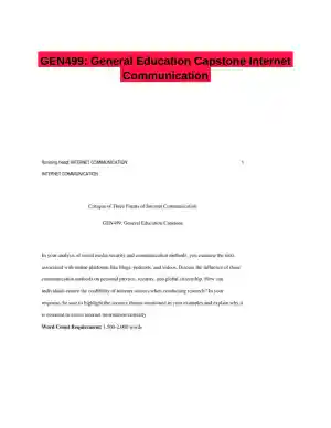 GEN499: General Education Capstone Internet Communication