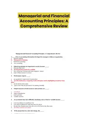 Managerial and Financial Accounting Principles: A Comprehensive Review