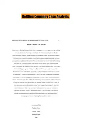 Bottling Company Case Analysis