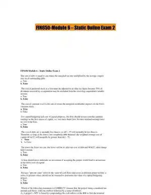 FIN650-Module 6 � Static Online Exam 2