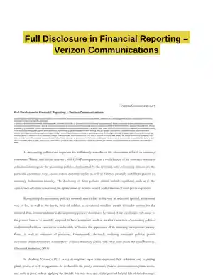 Full Disclosure in Financial Reporting � Verizon Communications