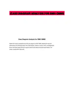 Class Diagram Analysis for RMO CMMS