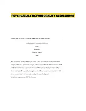 Psychoanalytic Personality Assessment
