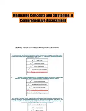 Marketing Concepts and Strategies: A Comprehensive Assessment