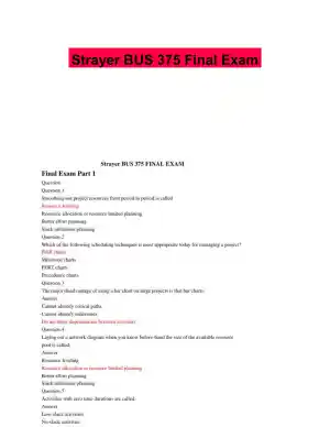 Strayer BUS 375 Final Exam