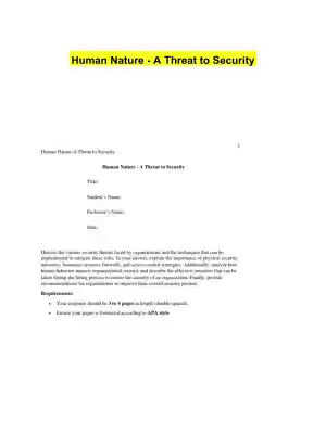 Human Nature - A Threat to Security
