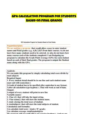 GPA Calculation Program for Students Based on Final Grades