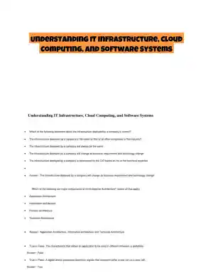 Understanding IT Infrastructure, Cloud Computing, and Software Systems