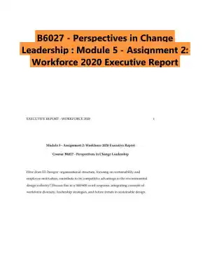 B6027 - Perspectives in Change Leadership : Module 5 - Assignment 2: Workforce 2020 Executive Report