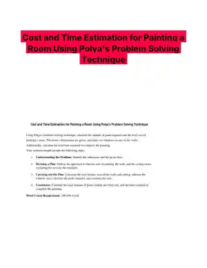 Cost and Time Estimation for Painting a Room Using Polya's Problem Solving Technique