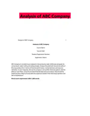 Analysis of ABC Company