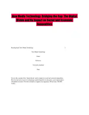 New Media Technology: Bridging the Gap: The Digital Divide and Its Impact on Social and Economic Inequalities