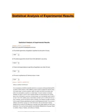 Statistical Analysis of Experimental Results