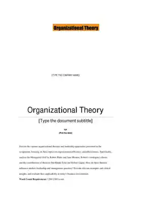 Organizational Theory