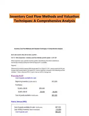 Inventory Cost Flow Methods and Valuation Techniques: A Comprehensive Analysis