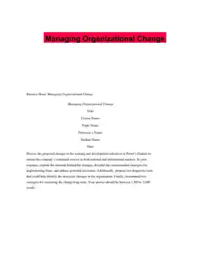 Managing Organizational Change