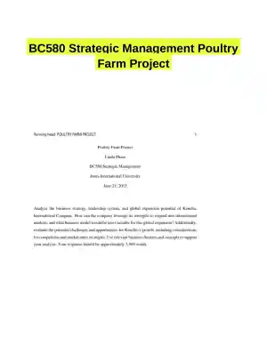 BC580 Strategic Management Poultry Farm Project